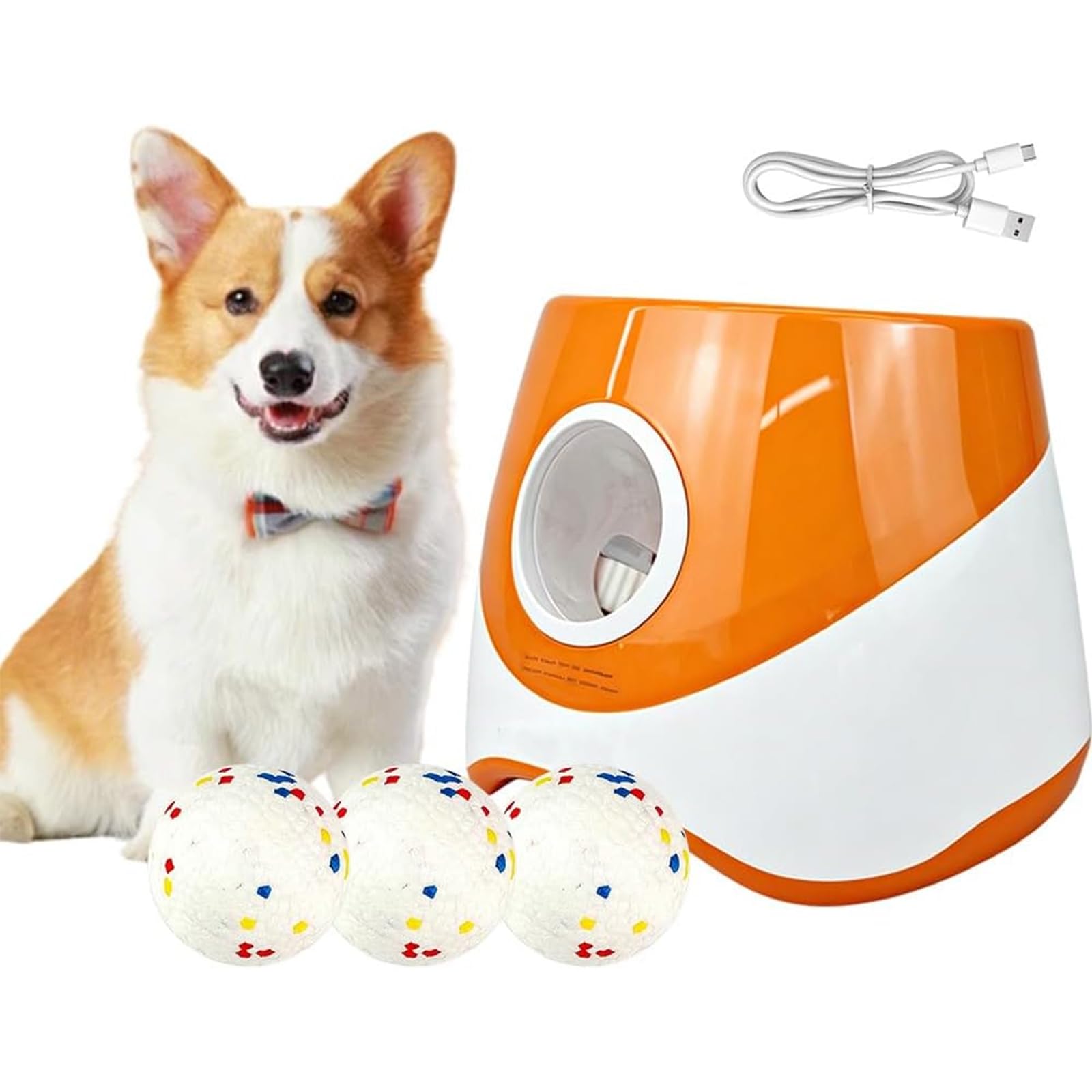 Blendra Dog Ball Launcher, Automatic Ball Thrower for dogs with Adjustable 20-46FT Launch Distance Ball Thrower Machine for Small & Medium Dogs,Interactive Fetch Toy with 3 Tennis Balls