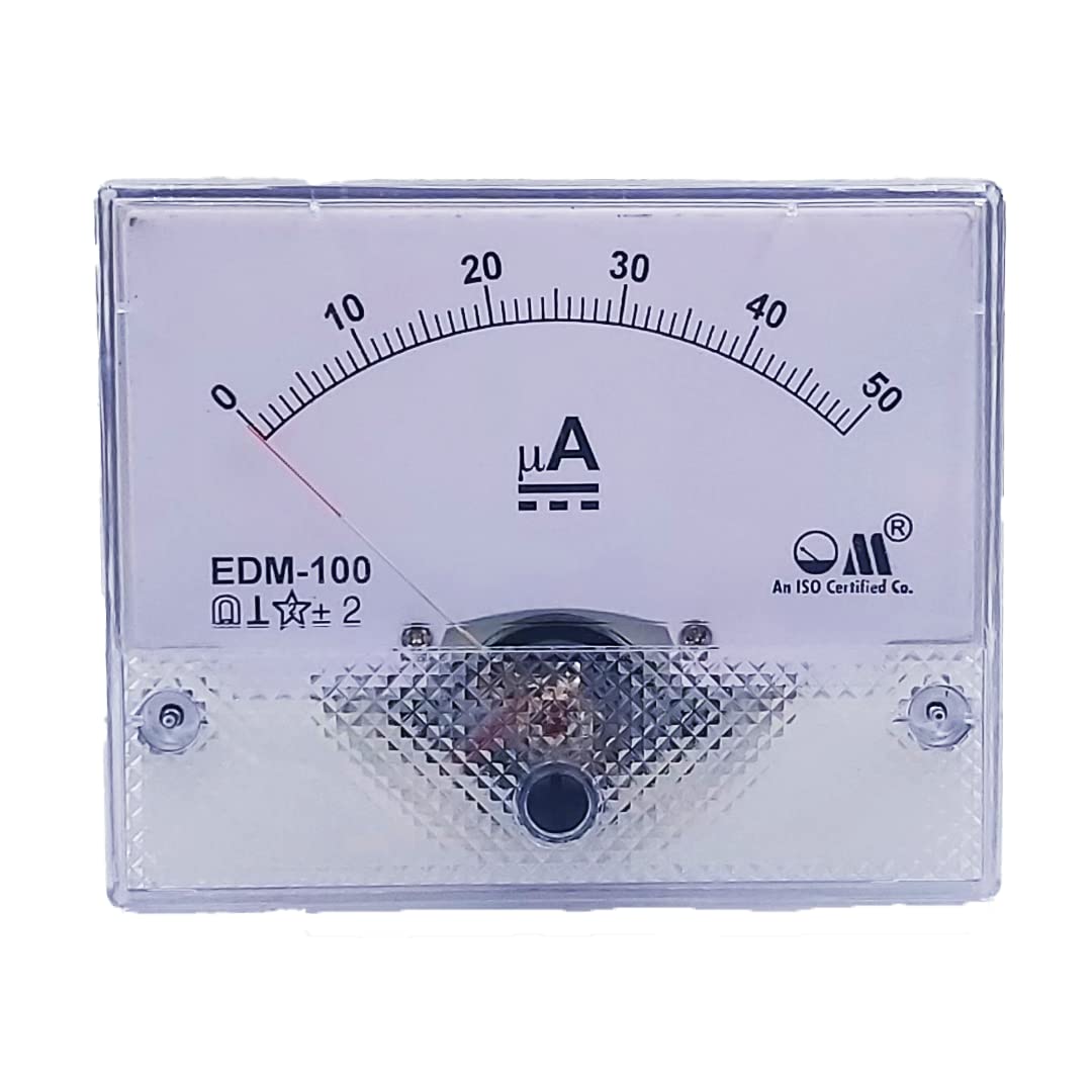 Om Meters EDM-100 Rectangular Moving Coil Analog Panel Meter 0-50uA DC Micro Ammeter (100mm*80mm) Flush type (B0BG5XL6F8) Amazon Price History, Amazon Price Tracker
