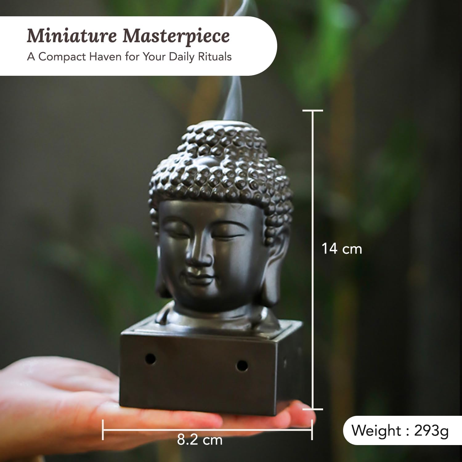 Ekhasa Ceramic Dhoop Dani Loban Burner Holder Stand for Home | Buddha Dhup Kapoor Dani for Puja | Sambrani Dhoop Holder | Dhuni Burner Samrani Dhoop Batti Stand for Pooja | Dhup Incense Oud Burner