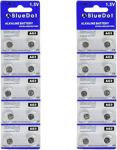 Bluedot Trading AG3 LR41 SR41 392 196 - Pila de moneda de botón alcalino de 1,55 V para relojes, calculadoras, juguetes, otros productos