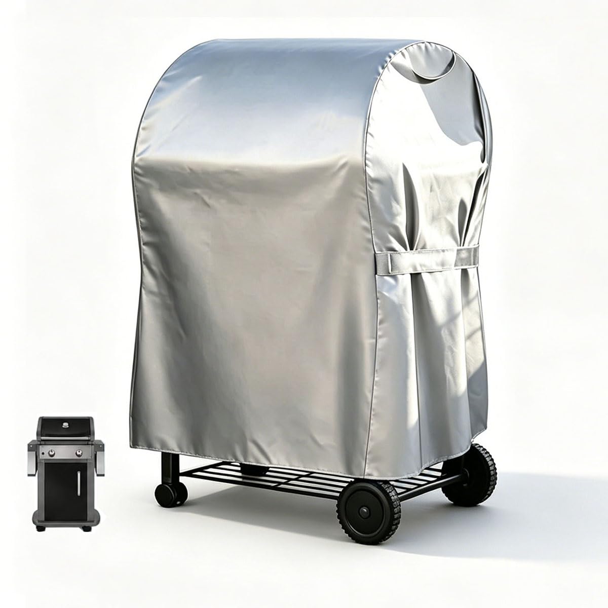Funda Barbacoa para Weber Spirit EP-435 2025 2026+ | Cubierta Protectora Parrilla Gas | 210D Impermeable Antiviento Exterior | con 2 Asas Cordón Ajustable Cierre Autoadherente