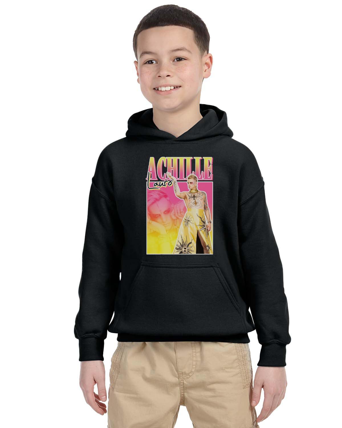 Felpa con Cappuccio di Achille Lauro Incoscienti Giovani Comuni Mortali per Bambino Bambina Ragazzo Ragazza