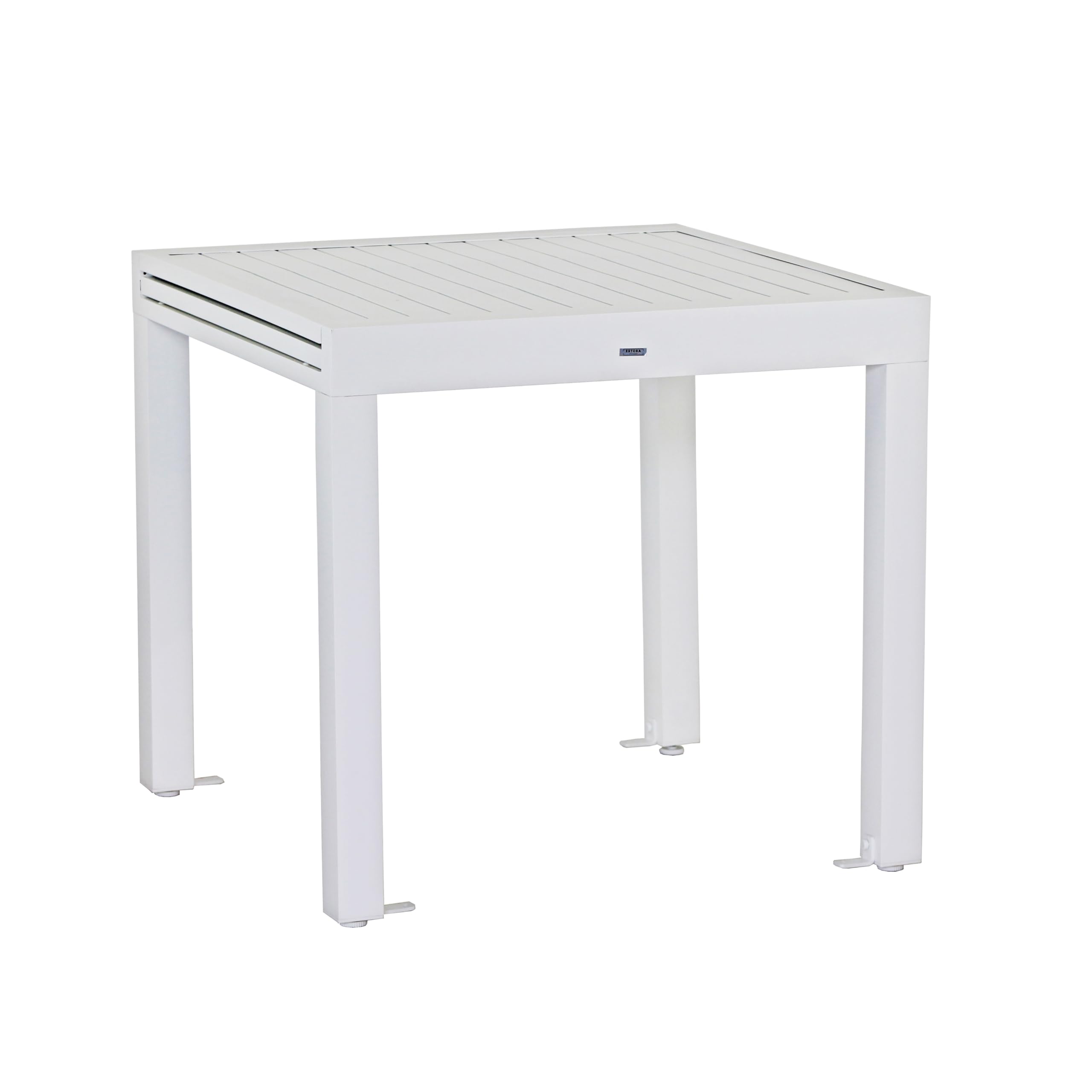 Brigros Estosa - Tavolo da Giardino Allungabile Lipari in Alluminio per Arredo Esterno, Tavolo Consolle, Bianco, 82/163 x 90 x 75 cm