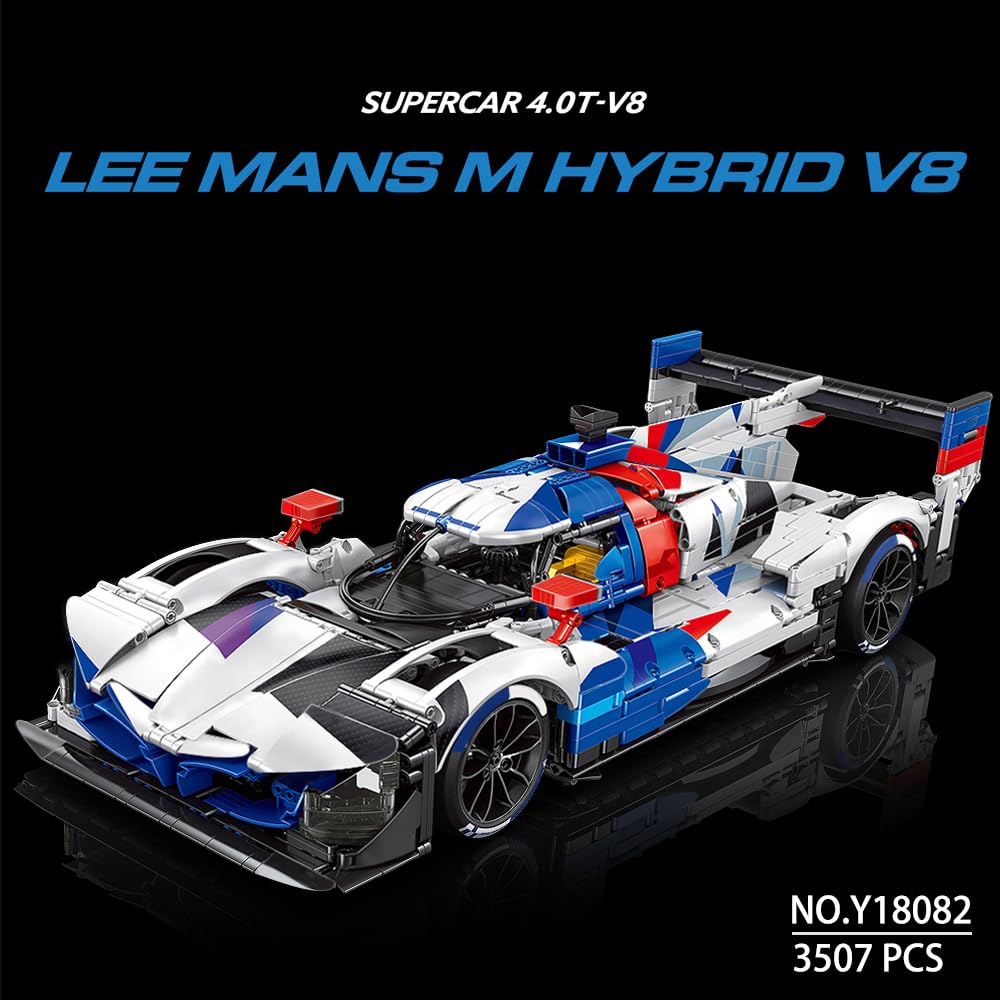 39044 HYBRID V8 Rennwagen Baublock Set, 1: 8 Skala Supercar Bauspielzeug, 3507 Stück Technik Rennwagen Block Modelle, MOC Erwachsene Sportwagen Modelle Sammlung Geschenke