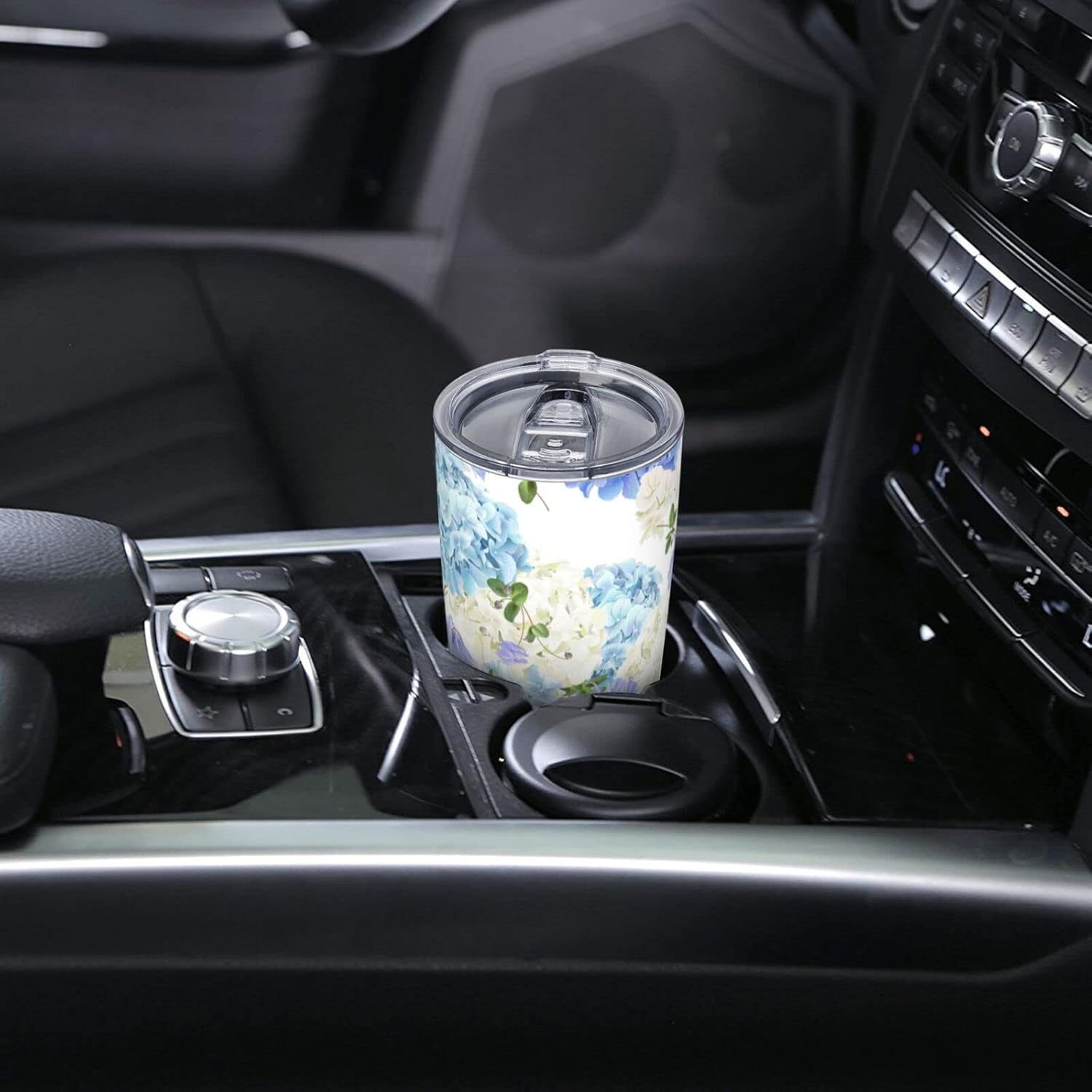 Dujiea 20oz Tumbler With Lid And Straw, Hydrangea Flowers Vacuum Insulated Iced Coffee Mug Reusable Travel Cup Stainless Steel Water Bottle - Image 4