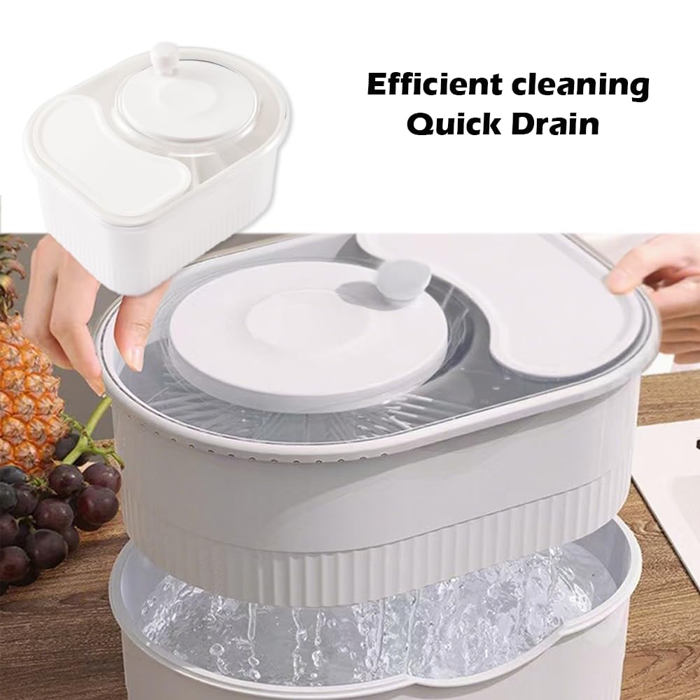 Fruit Cleaner Spinner Efficient Bowl Washing Portable Washing Machine with Lid and Filter