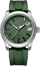 NAVIFORCE Relógio de Quartzo Esportivo Analógico Militar Masculino com Pulseira de Silicone Verde e 90 Dias de Garantia