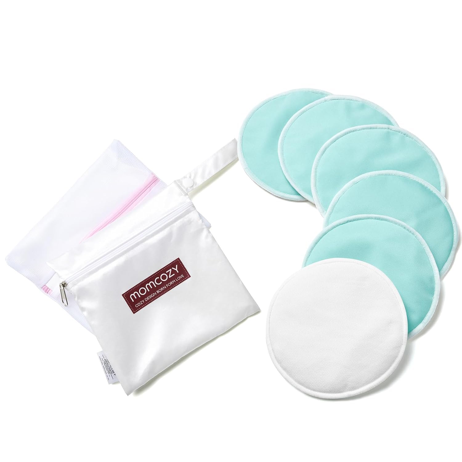 Momcozy Reusable Nursing Pads, Innovative Use of One Way Moisture-Wicking Fabric & 4 - Layer Washable Breast Pads, Super Absorbent and Large Capacity, 6 Pack + Wet and Dry Separation Bag + Wash Bag-image-26