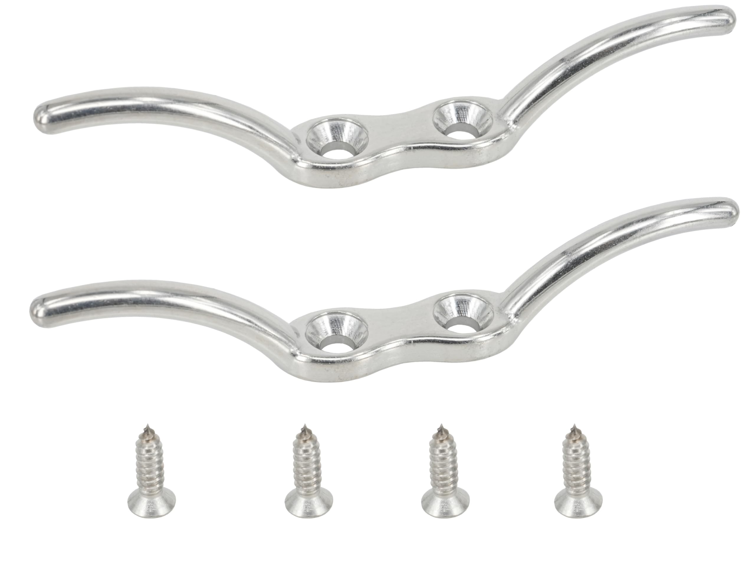 MAMDAFAON 316 Stainless Steel Boat Cleats Chocks, Marine Hardware Rope Cleat, Dock Cleats Flagpole Hook for Deck Boat Mooring, 6inch 2Pack