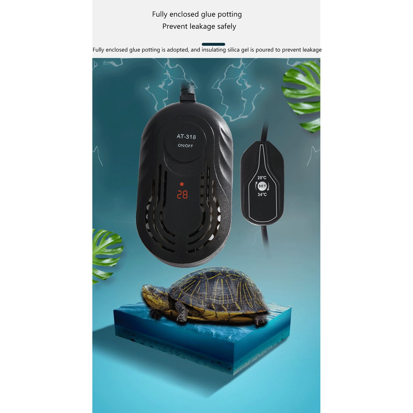 Riscaldatore Automatico a Prova di Esplosione con Inverter Intelligente ad Alta Potenza per Acquario Riscaldatore Automatico a Temperatura costante, 1500 W