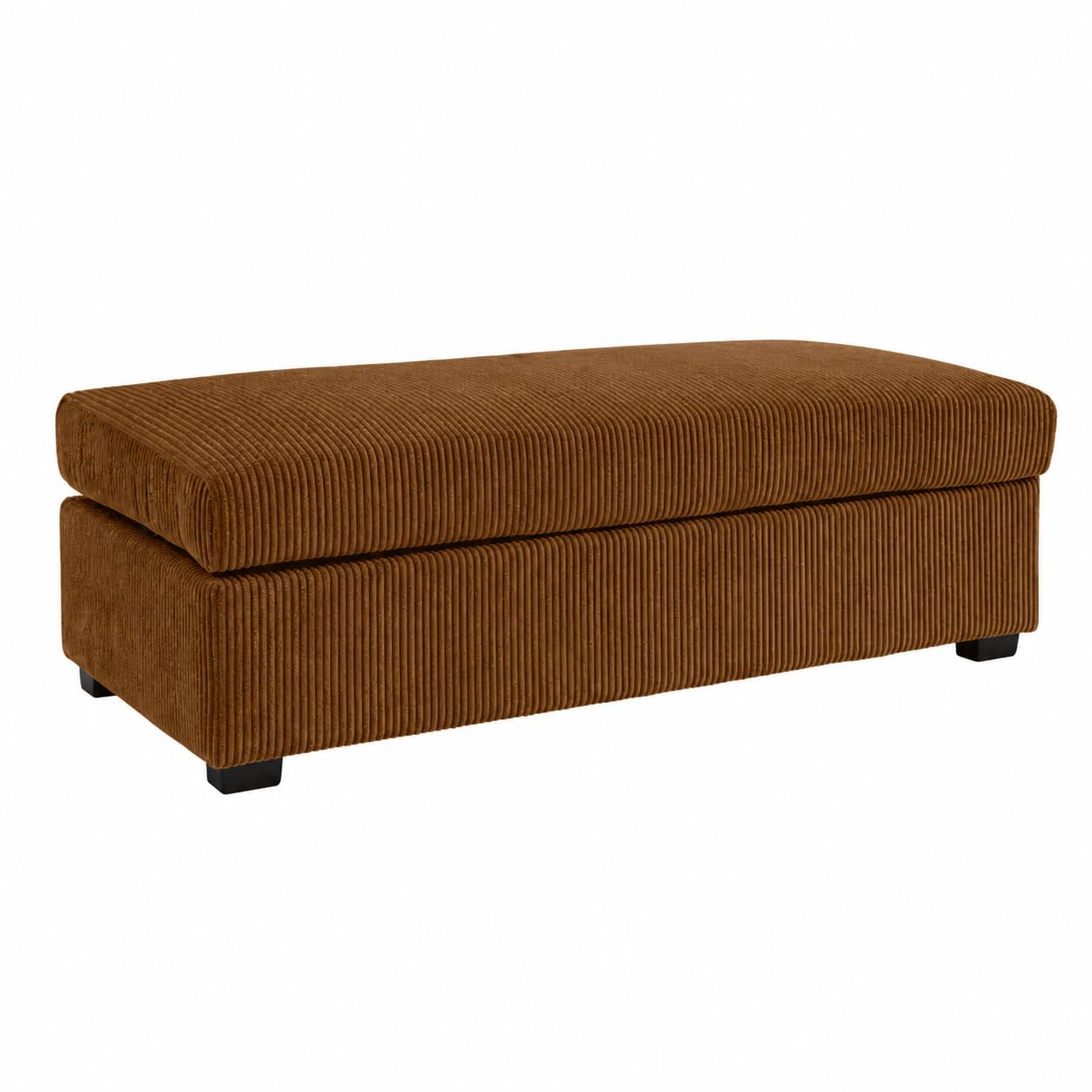 SofaSelection Jumbo Cord Large Footstool — Lounger Filler for U-Shape Sofas or Standalone Ottoman, Memory Foam Top, Machine-Washable Cover, Birch Frame, UK Made (Brown, Footstool)