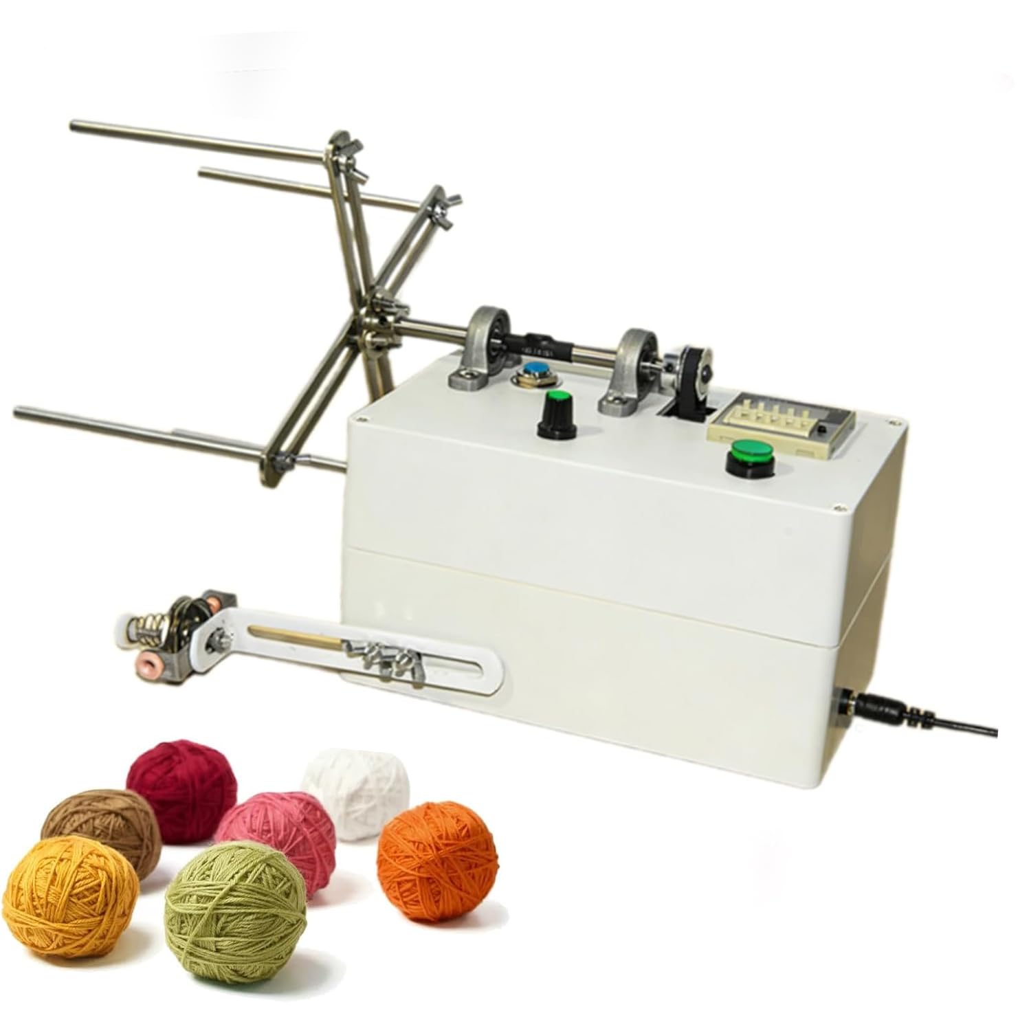 XNXYSMKJ Electric Coil Winding Machine, Automatic Tassel Winding Machine, 50cm Max Circumference, Speed 3200 Rpm, with Digital Counting Function, Auto Stop for Crafts