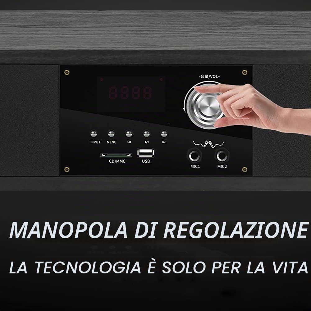 Audio Home Theater 5.1, Audio Surround Wireless Bluetooth da 100 W, Potenza Audio Stereo Home Theater, 5 Altoparlanti, Telecomando, Suono Veramente a 360° di Alta qualità