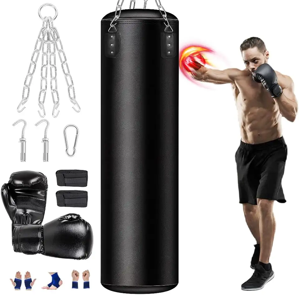 Saco de Pancada + Luva Bate Saco, Saco de Boxe, Saco Pancada Boxe, Boxe Profissional Equipamento