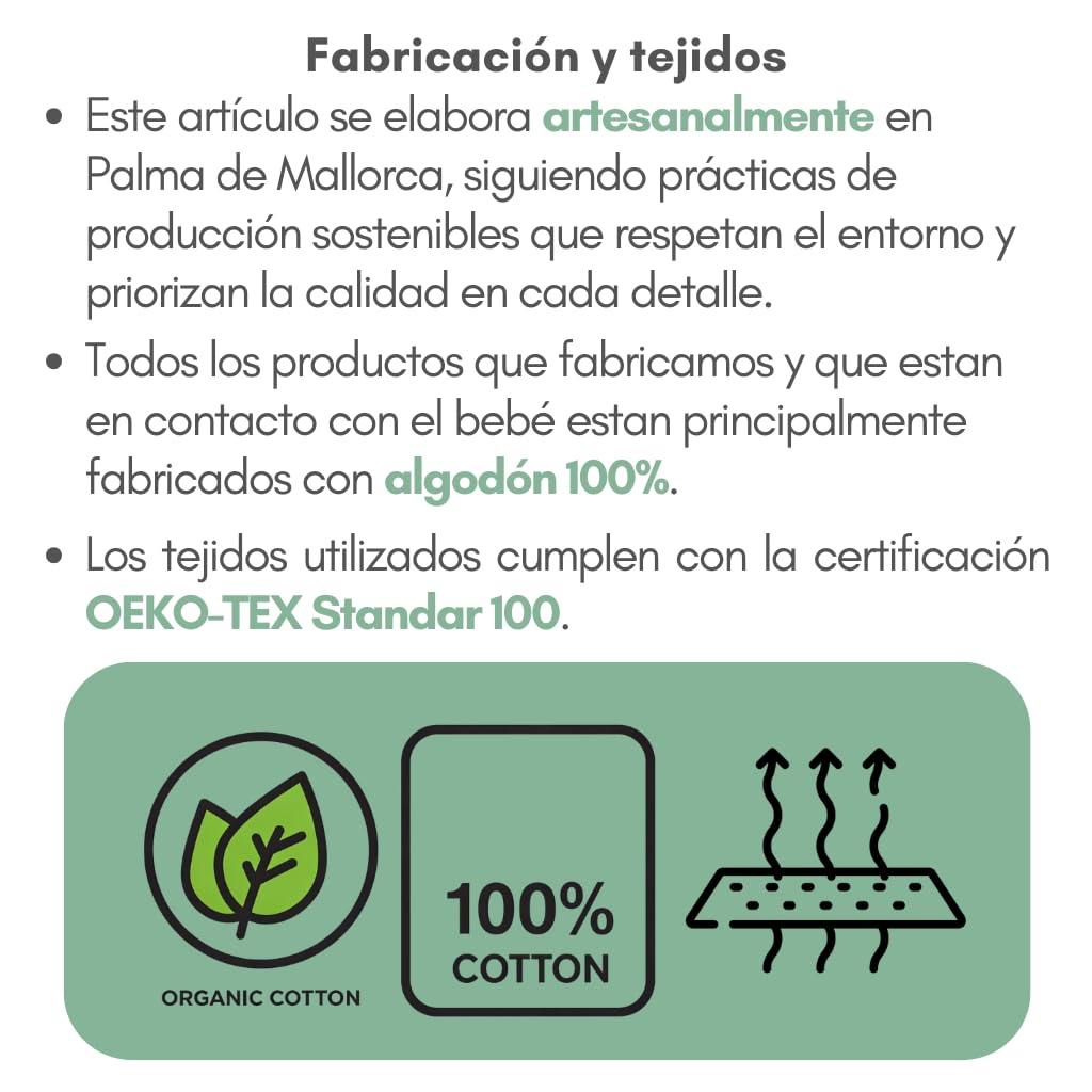 Sabana Bajera Capazo Impermeable para Joolz AER 2 | Funda Colchón Protector Cuco Carrito Bebe | ALGODÓN BLCO | 100% Algodón Certificado Oeko-Tex® Organic Cotton — view 4