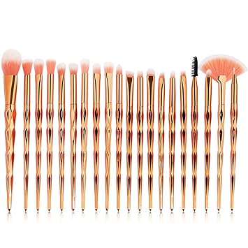 Tenmon Eye Brush Set, 20 Pcs Unicorn Eyeshadow Eyeliner Blending Crease Kit Makeup Brushes Make Up Foundation Eyebrow Eyeliner Blush Cosmetic Concealer Brushes (Rose Gold)