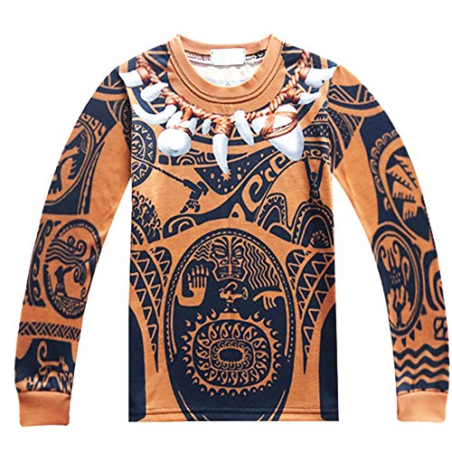 Boys Maui Cartoon Comfy Loose 2-Piece Long Pajama Set Sleepwear2