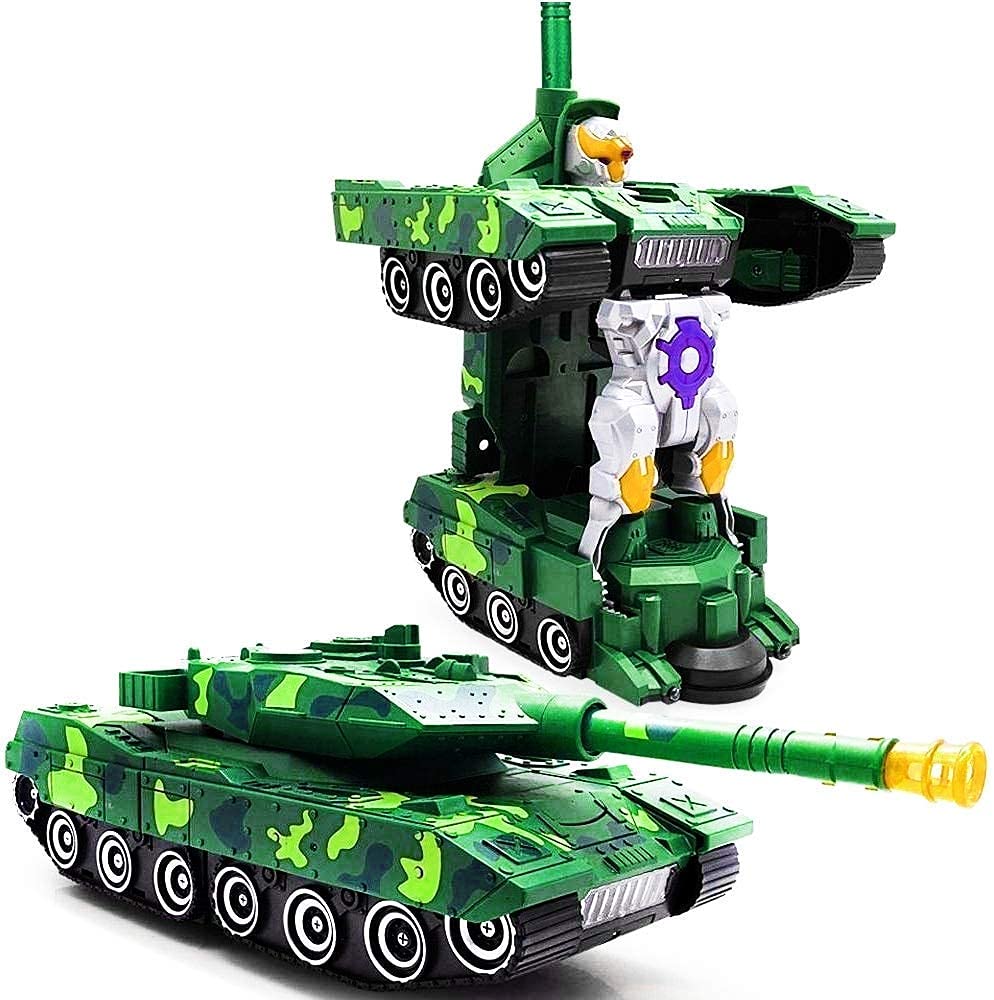 FLIPBOAT Deformation Robot Car Robot Tank Plastic 2-in-1 Deformation Combat Electronic Robot Car, Pack of 1, (Multi Color) Toys & Games