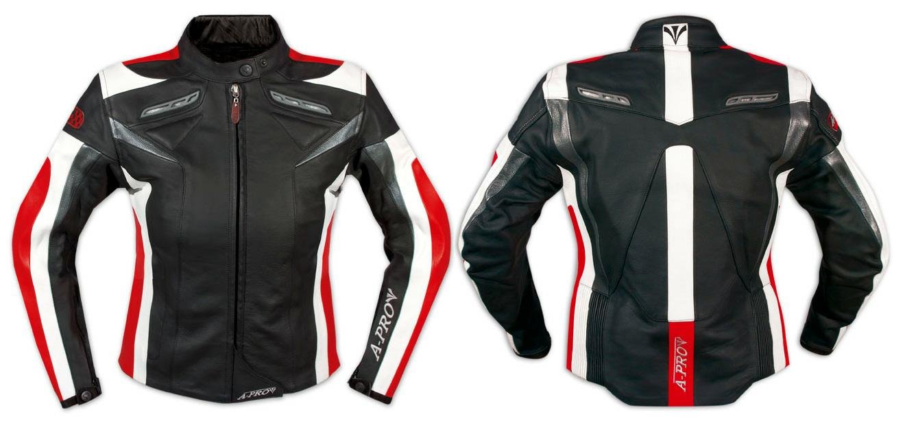 A-pro Blouson Cuir Femme Motard Sport Racing Protections Hot Life Thermique rouge M