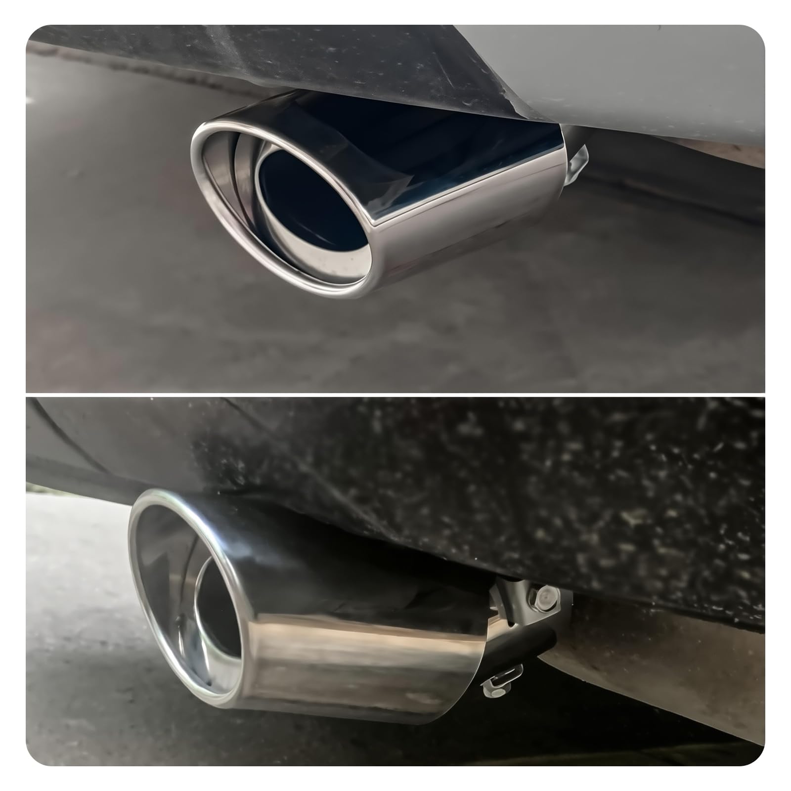 Tubo de Escape del Coche, para Citroen C3 Aircross II SUV/Crossover 2023-2025 Modificación del Tubo de Escape del Coche, fácil de Instalar sin Necesidad de taladrar,Silver-Curved