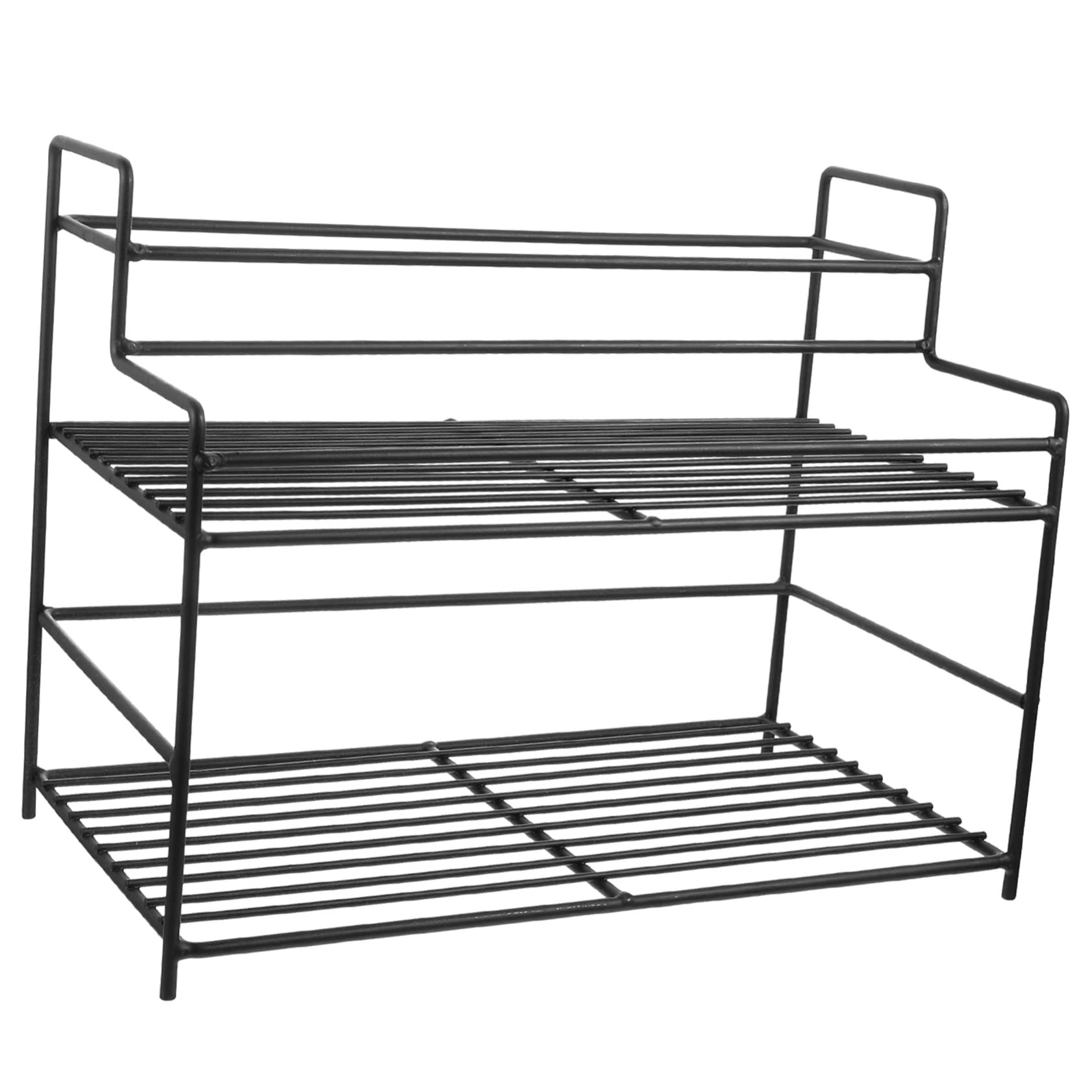 Cabilock Organisateur D'épices en Acier Inoxydable Noir à 3 Niveaux, Étagère Cuisine Compacte Grosse Capacité de Charge pour Comptoirs et Rangements Efficaces