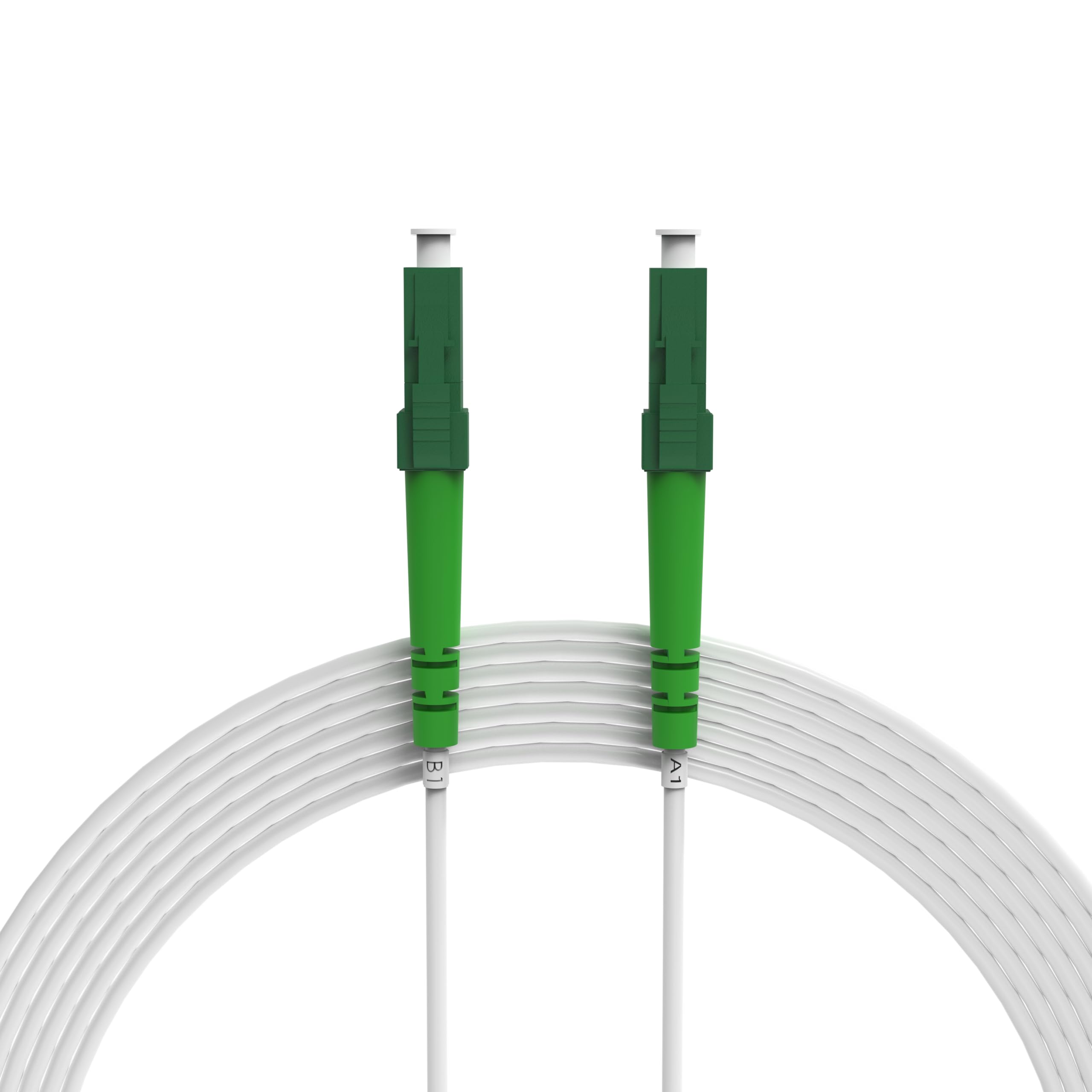 75m Câble Fibre Optique Blanc LC/APC vers LC/APC | Simplex Monomode OS2 FTTH Câble Fibre Optique