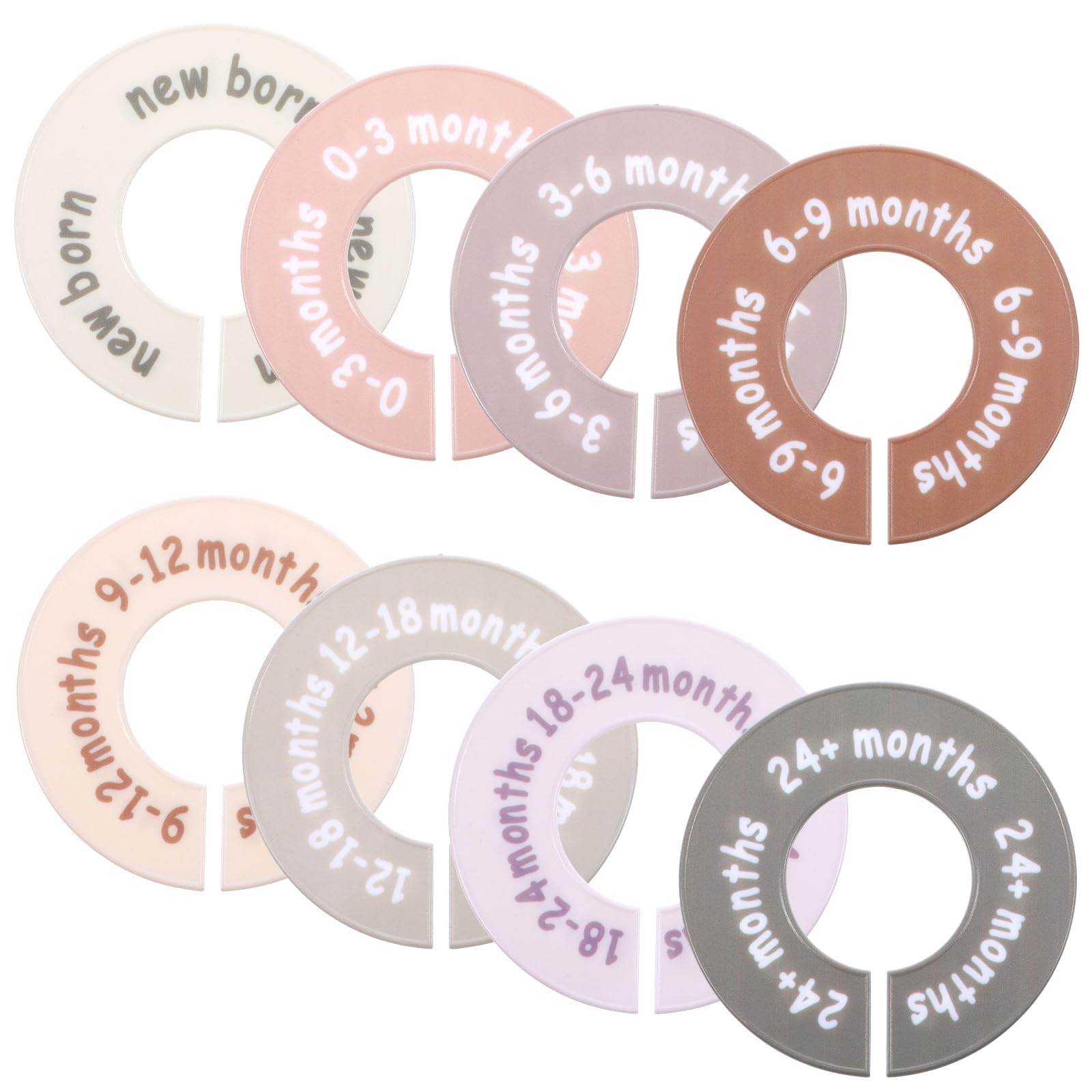 WLLHYF Baby Closet Dividers for Clothes Unisex Nursery Organizer Decor Clear Labels for Easy Sorting Fits Most Rods