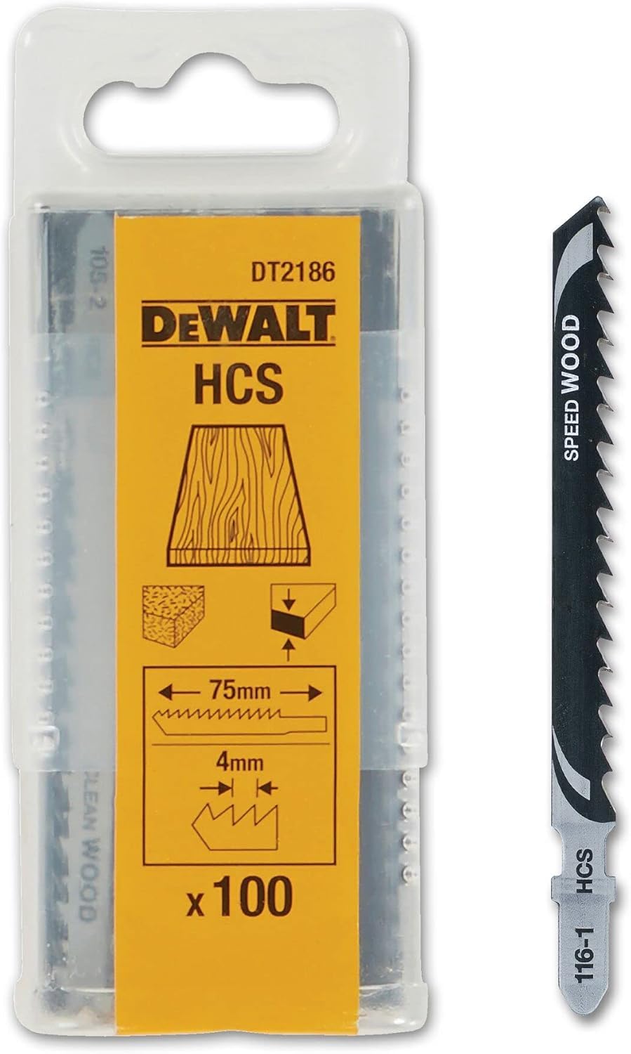 Lame Per Seghetto Alternativo HCS Per Tagli Dritti E Rapidi 100 Pz Dewalt DT2186