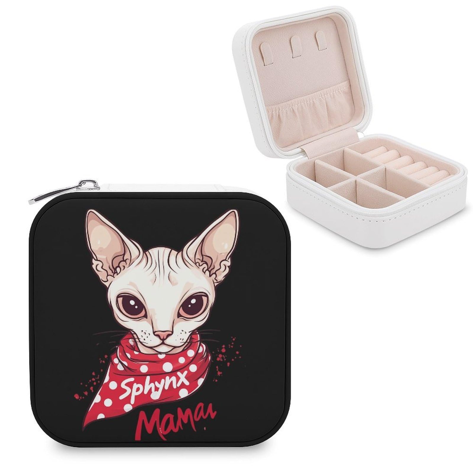 CUTJMDNGH Sphynxes-Mamas Cat Jewelry Box for Women Jewellery Case Organizer Storage Boxes Craft