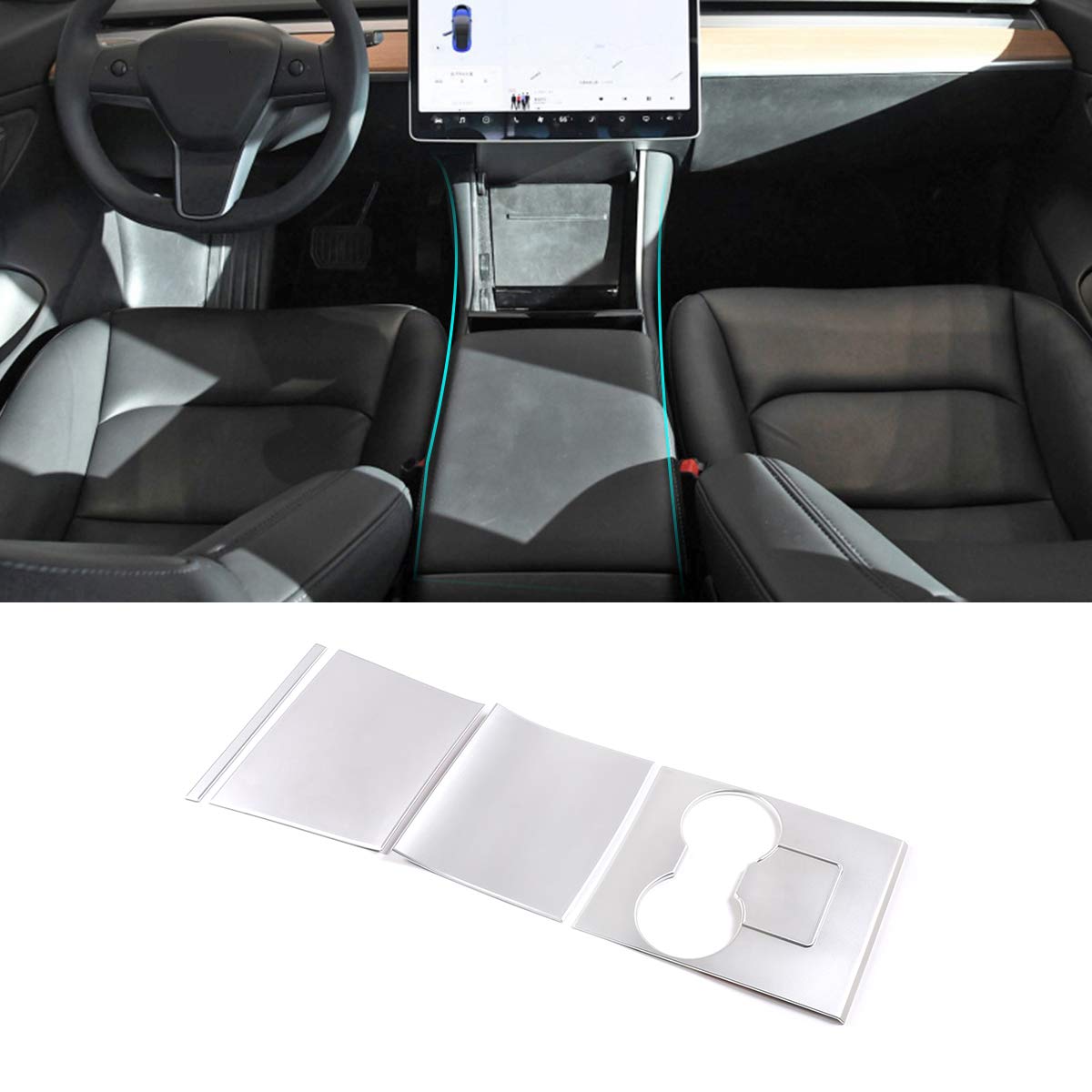 DIYUCAR ABS Palstic Car Center Control Decoration Panel Trim Auto Accessories For Mode 3 2018 (Silver)