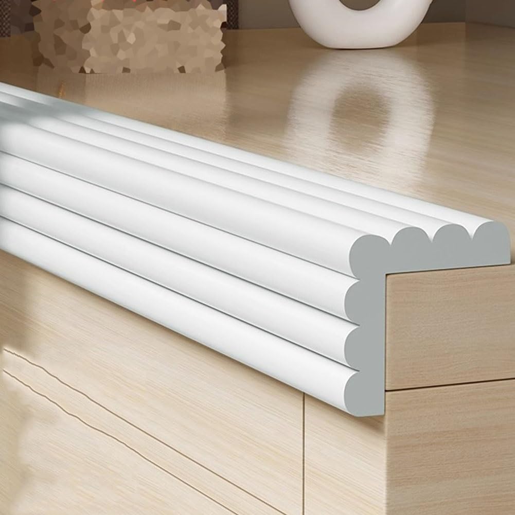 YNBSHGAA Foam edge protectors, Self-Adhesive W Type Table Edge And Corner Guard Cushion Bumper, Thick Wide Furniture Protector Strip For Chair TV Bench Cabinets Stair,White-10m/32.8ft
