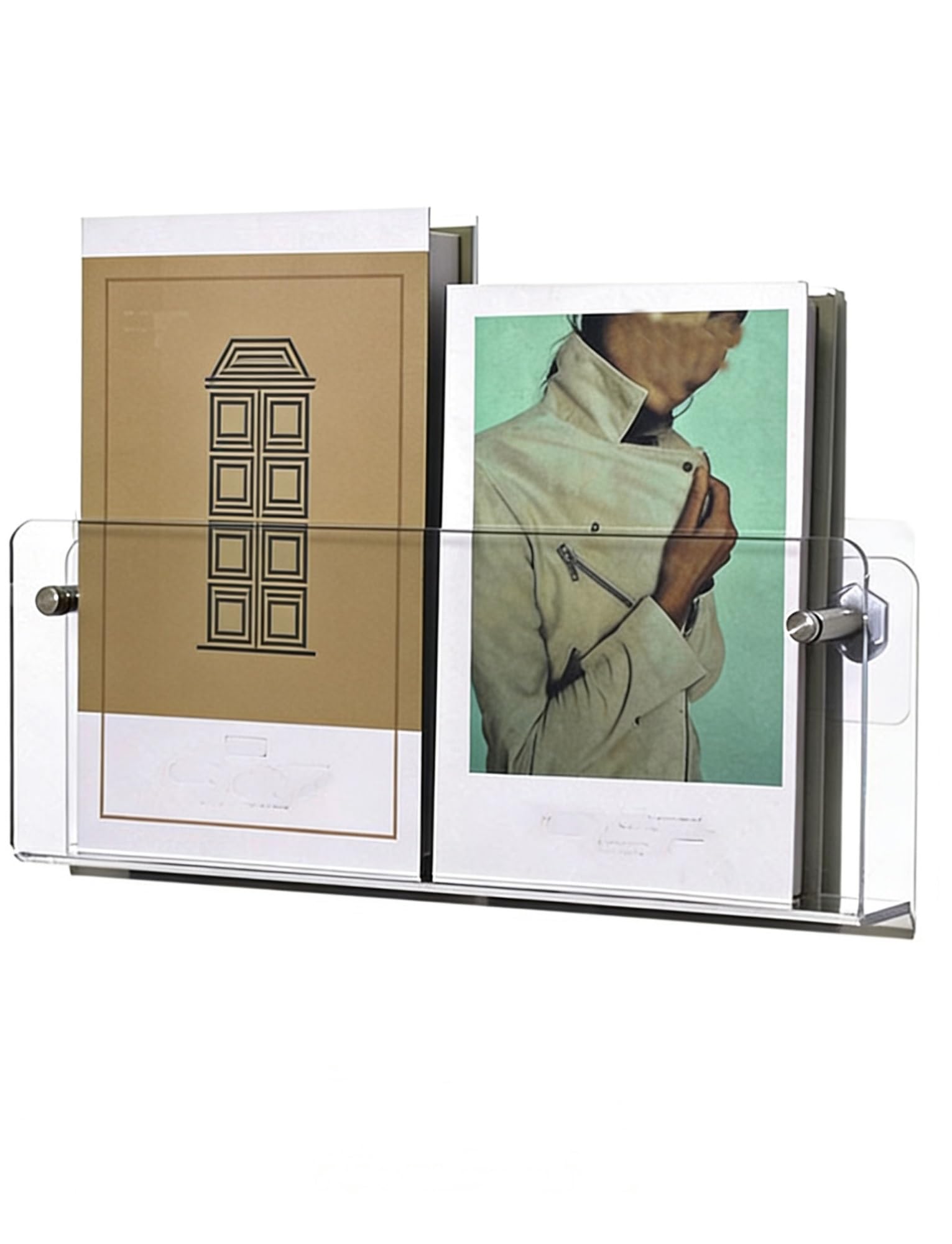BTYQKZVPM Modern Acrylic Magazine Rack, Acrylic Wall Mounted Magazine Rack No Drill Brochure Holder