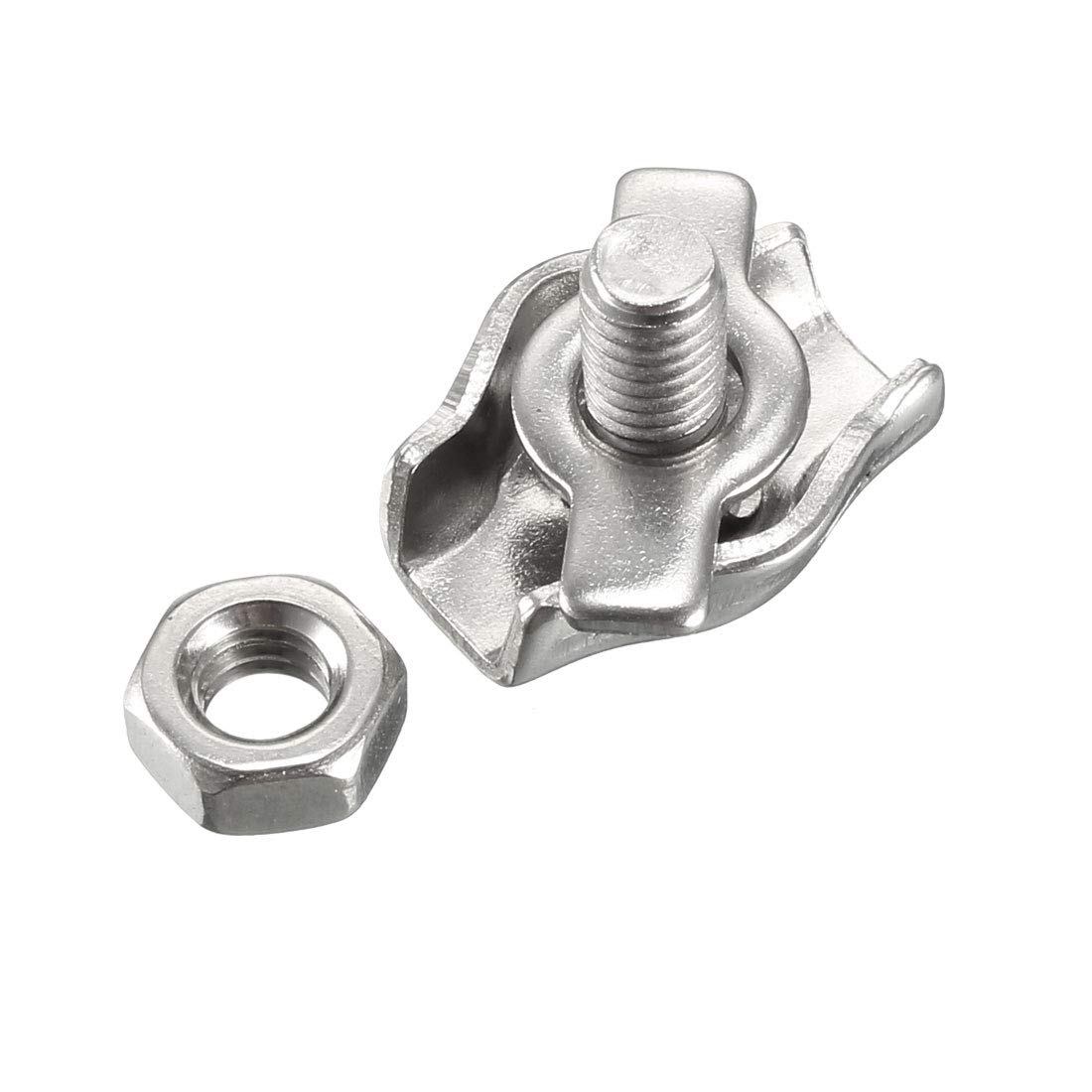 5 Morsetti Per Cavo In Acciaio Inox 304 - Per Fune 1-1.5 Mm, Lunghezza 15 Mm, Con Chiave Esagonale, Per Edilizia E Marino - Foto 8