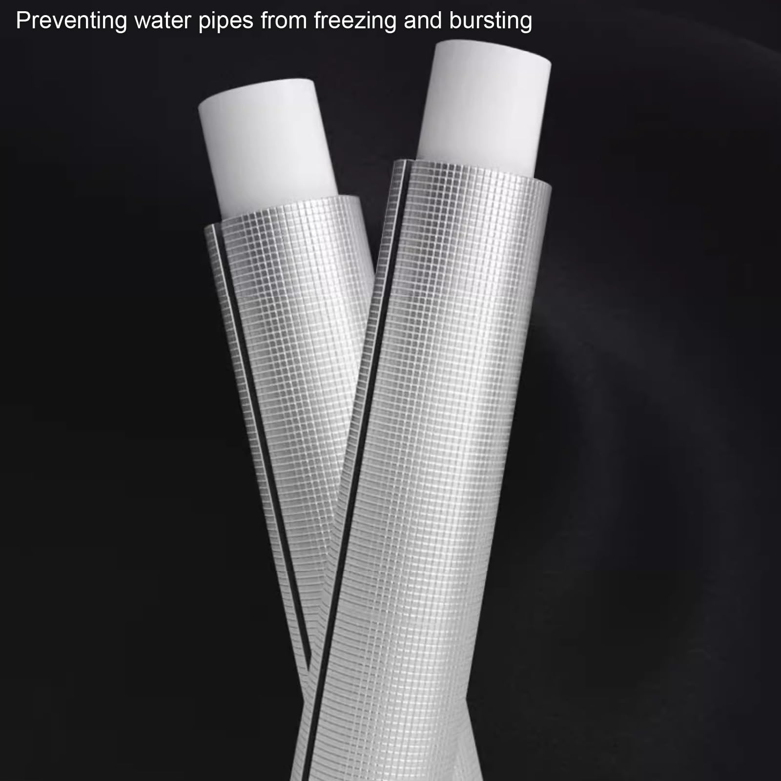 Relleno aislante para tuberías Tamaños múltiples del tubo aislamiento de la espuma papel aluminio for los tubos agua fría calientes al aire libre interiores(16*5*95cm/6.2*1.9*37.4in)