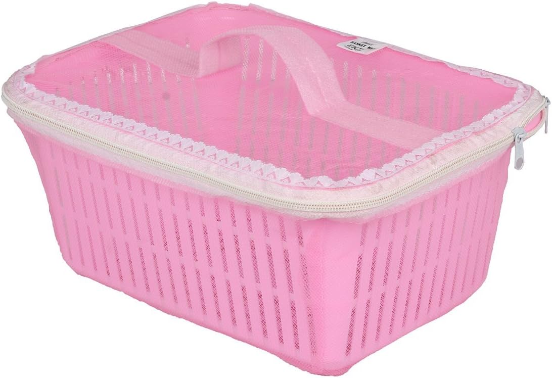 Tanyash Plastic Fruit Basket with Cover (Pink)