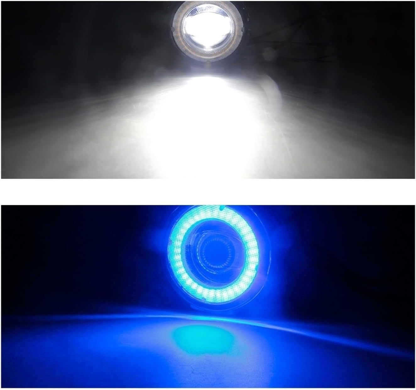 2 X 車用左 + 右 LED フォグランプアセンブリ エンジェルアイ デイタイムランニングライト DRL 30W 8000LM 1