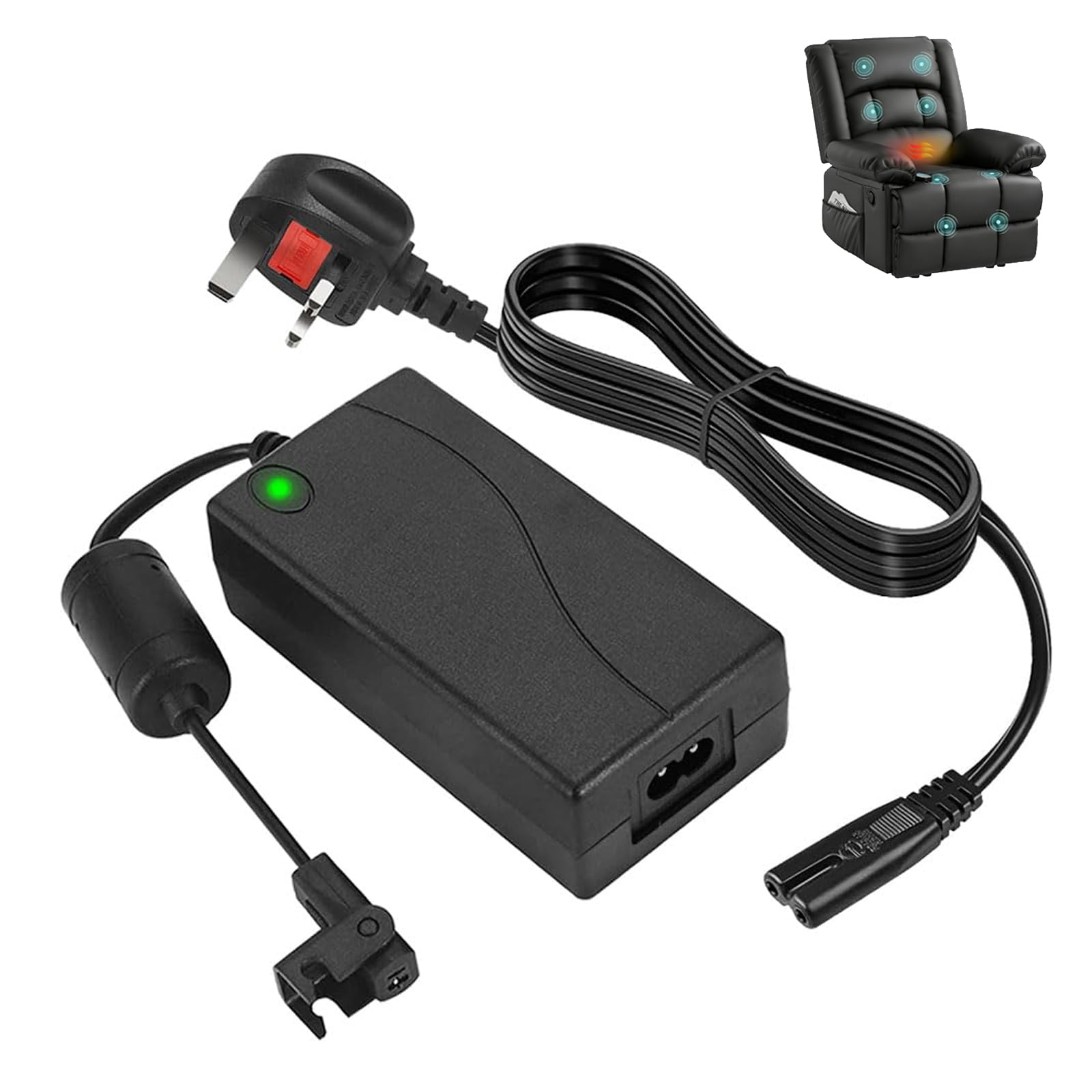Bouge Power Plug Recliner Transformer, 29V 2A Lift Chair Cable Replacement OKIN Chairs, Lazy Boy Recliners, LIMOSS Motor, Cheers Electric Sofa AC/DC Adapter, Universal Switching Supply Battery Charger