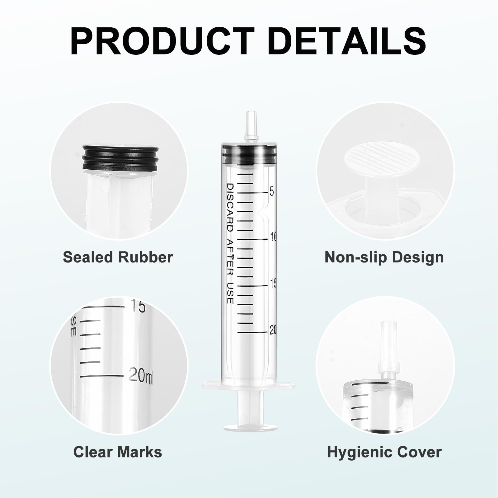 10 Siringhe Di Plastica da 20 ml Con Aghi Smussati da 14 g, Siringhe Riutilizzabili Per La Misurazione di Liquidi, Laboratori Scientifici, Alimentazione di Animali Domestici, Industria, Colle