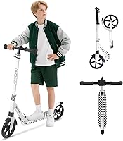 Nattork Kick Scooter for Kids 6+ Teens Adults: 220lbs Capacity, Adjustable Handlebar 33-41", 8" Wheels & Front Suspension for Smooth Rides