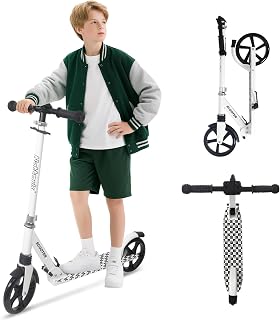 Nattork Kick Scooter for Kids 6+ Teens Adults: 220lbs Capacity, Adjustable Handlebar 33-41", 8" Wheels & Front Suspension for Smooth Rides