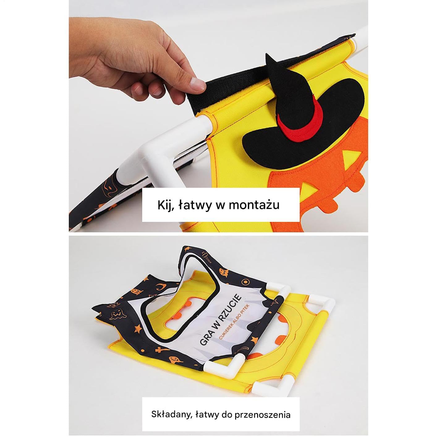 Rzut Woreczkami Zabawne Dyniowe Przenośne Bajkowe Zabawki Sensoryczne | Halloweenowy Corn Hole Zabawki Plenerowe Dziecięce dla Dzieci i Rodziny do Zabawy w Domu na Zewnątrz w Ogrodzie na Podwórku