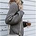 Women's Long Sleeve Oversized Turtleneck Sweaters Side Slit Batwing Jumper Tops Casual Loose Pullover Sweatshirts (Grey,Medium)