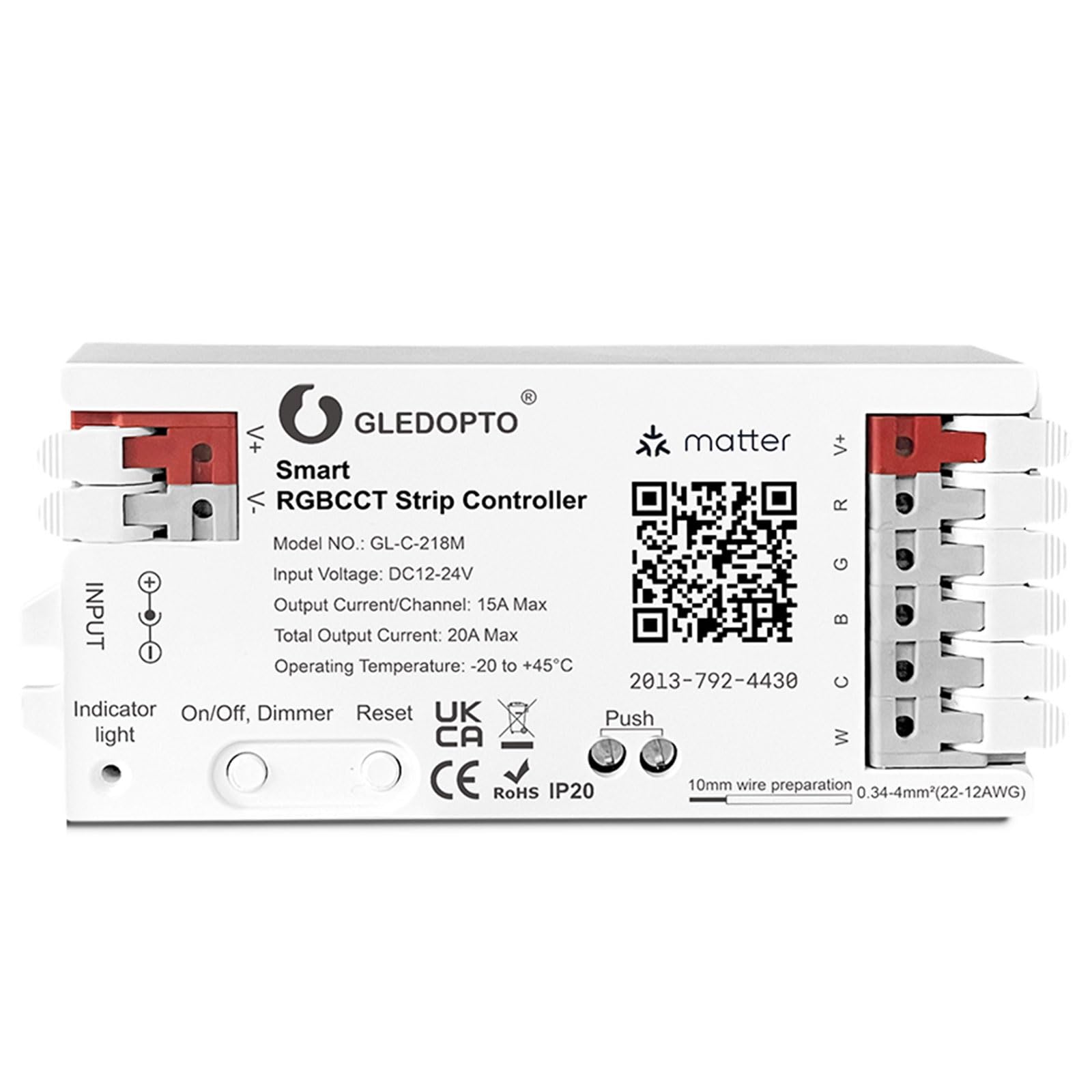 Photo 1 of GLEDOPTO Matter RGBCCT LED Controller 20A Current Max for PWM Analog LED Strip Light APP Voice Control RGBW RGB Dimmable Work with Homekit Google Amazon Echo Alexa (Matter Hub Required)