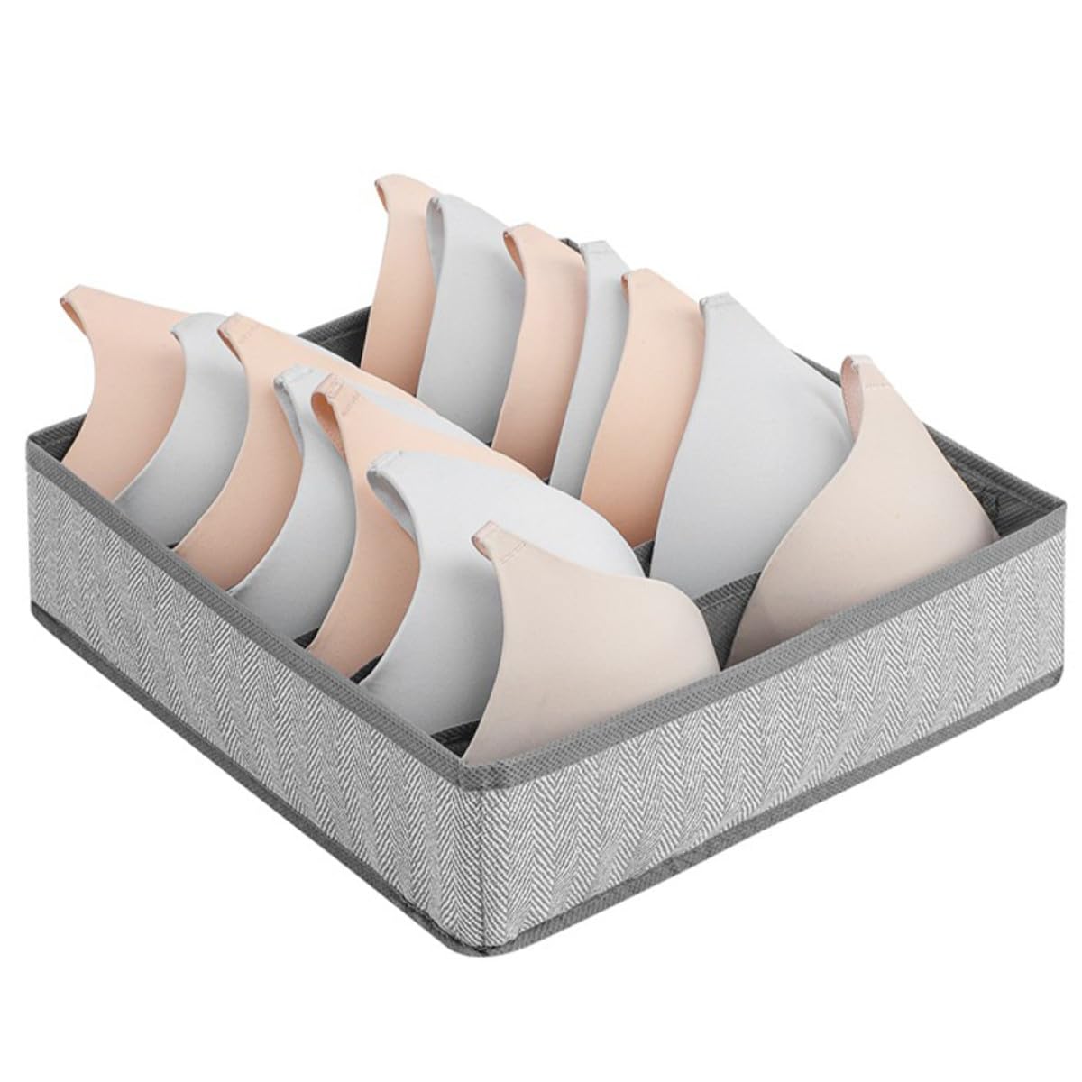 Organisateur de Tiroir à sous-Vêtements en Tissu Pliable Gris Lot de 4 Pièces Boîte de Rangement pour Vêtements Chaussettes pour Dressing et Placard Résistant et Indéformable