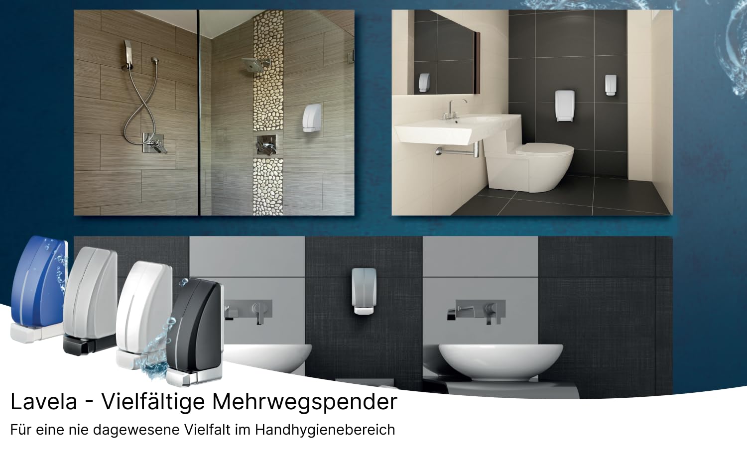 Lavela WC-Sitzreiniger SET 12.000 Anwendungen | 2 Spender + 6 Kartuschen à 1 Liter, 12.000 Anwendungen & Made in Germany