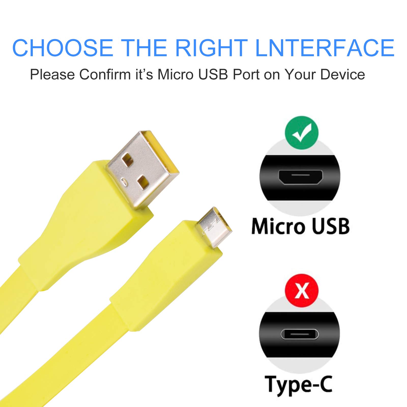 Original Logitech UE Boom Megaboom Roll Bluetooth Speaker Charging Cable Flat Noodle Data Cable (Yellow), 1.2M/ 4FT - Image 2
