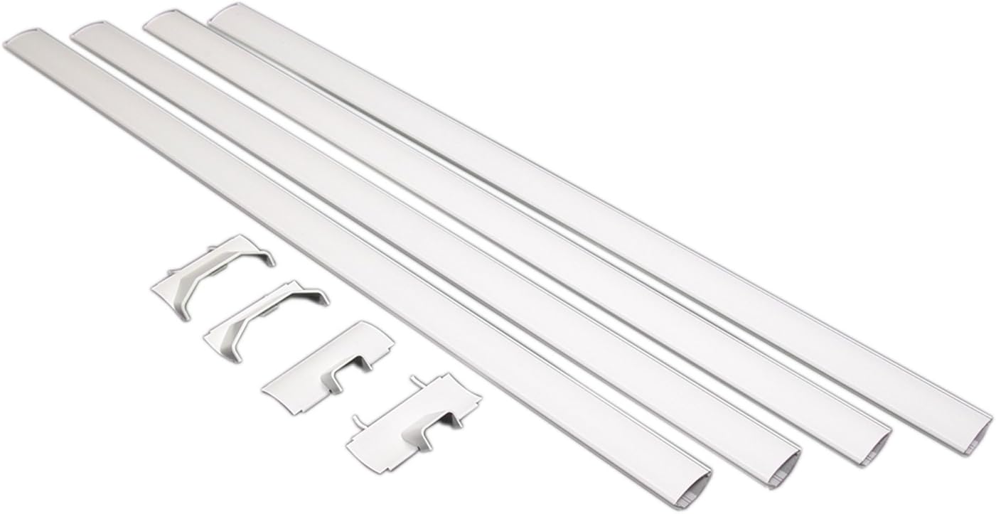 Legrand Wiremold CMK40 Cornermate 10 Foot 8 Piece Cord Cover Kit For Corners, Organizer for Wall, Holds Up to 3 Cords or Cables, White (1 Pack)