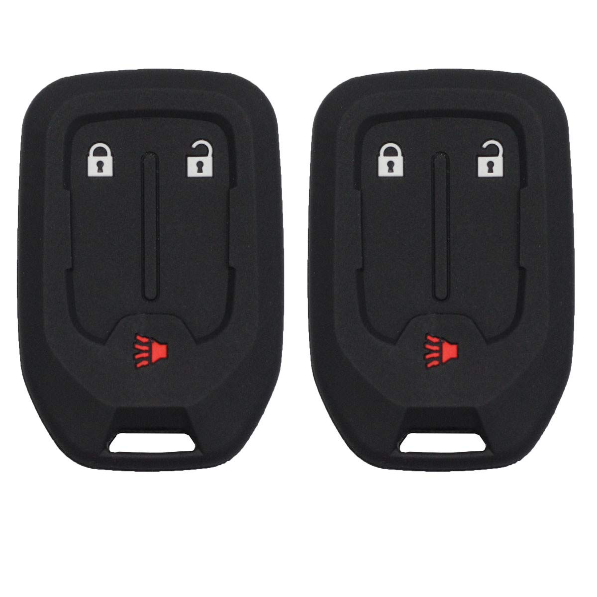 Btopars 2pcs 3 Buttons Black Silicone Rubber Remote Smart Key Fob Case Cover Skin Protector Holder Jacket Compatible with GMC Acadia Terrain 2018 2019 2020