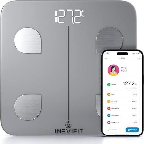 Miniatura 5 de Inevifit - Báscula inteligente Bluetooth y báscula de cocina digital, solución completa de composición corporal y seguimiento nutricional con