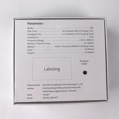 Miniatura 9 de Auriculares inalámbricos Bluetooth deportivos, auriculares Bluetooth 5.3 2024 de 0.559 in, estéreo sobre la oreja, auriculares de 48 horas con